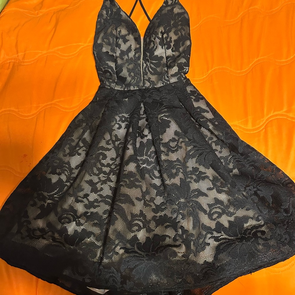 Black Lace Dress, Morilee by Madeline Gardner